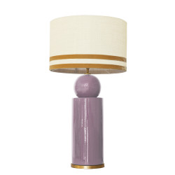 1837 - Lamp and Linen Svel Toasted Shade, velvet, gold base (77cm height).