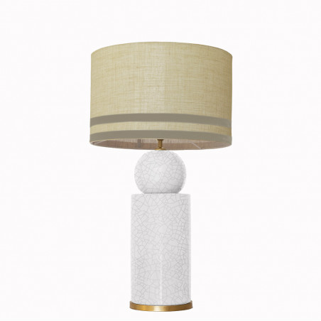 1838 - Lamp and Linen Stone Grey, velvet, gold base (67cm height).