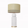 1838 - Lamp and Linen Stone Grey, velvet, gold base (67cm height).