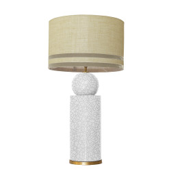 1837 - Lamp and Linen Svel Gris Piedra, velvet, gold base (77cm height).