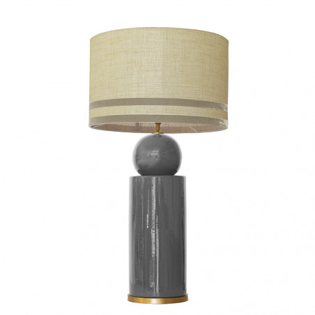 1837 - Lamp and Linen Svel Gris Piedra, velvet, gold base (77cm height).