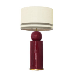 1837 - Lamp and Linen Svel Toasted Shade, velvet, gold base (77cm height).