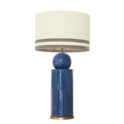 1837 - Lamp and Linen Svel Toasted Shade, velvet, gold base (77cm height).