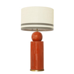 1837 - Lamp and Linen Svel Toasted Shade, velvet, gold base (77cm height).