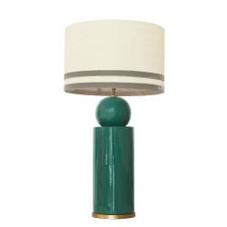 1837 - Lamp and Linen Svel Toasted Shade, velvet, gold base (77cm height).