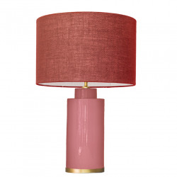 1728 - Small lamp and Saco style shade with a golden base (61 cm height)