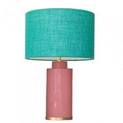 1728 - Small lamp and Saco style shade with a golden base (61 cm height)