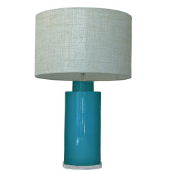 1727 - Lamp and Linen Shade (67cm height) Methacrylate base