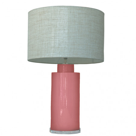 1727 - Lamp and Linen Shade (67cm height) Methacrylate base