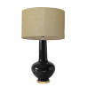 1729 - Lamp and Linen style shade and golden base (75cm height)