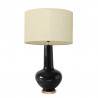 1729 - Lamp and Linen style shade and golden base (75cm height)