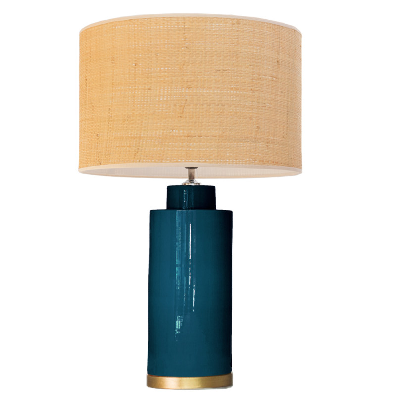 1727 - Lamp and Rafia Shade (Altura 67cm)