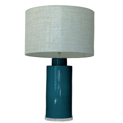 1727 - Lamp and Linen Shade (67cm height) Methacrylate base
