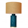 1728 - Small lamp and Saco style shade with a golden base (61 cm height)