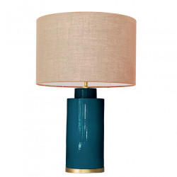 1728 - Small lamp and Saco style shade with a golden base (61 cm height)