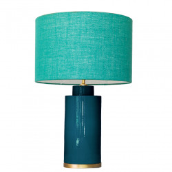 1728 - Small lamp and Saco style shade with a golden base (61 cm height)