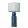 1837 - Lamp and Linen Shade (77cm height) Gold base flat design.