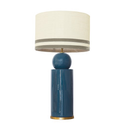 1837 - Lamp and Linen Svel Toasted Shade, velvet, gold base (77cm height).