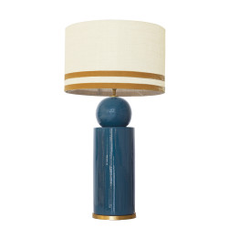 1837 - Lamp and Linen Svel Toasted Shade, velvet, gold base (77cm height).