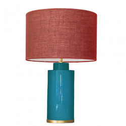 1728 - Small lamp and Saco style shade with a golden base (61 cm height)