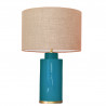 1728 - Small lamp and Saco style shade with a golden base (61 cm height)