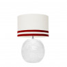 1709 -  Lamp and Svel White Linen Shade with velvet stripes (56cm height)