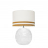 1709 -  Lamp and Svel White Linen Shade with velvet stripes (56cm height)