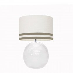 1709 -  Lamp and Svel White Linen Shade with velvet stripes (56cm height)