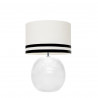 1709 -  Lamp and Svel White Linen Shade with velvet stripes (56cm height)