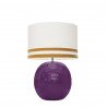 1709 -  Lamp and Svel White Linen Shade with velvet stripes (56cm height)