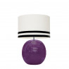 1709 -  Lamp and Svel White Linen Shade with velvet stripes (56cm height)