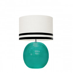 1709 -  Lamp and Svel White Linen Shade with velvet stripes (56cm height)