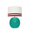 1709 -  Lamp and Svel White Linen Shade with velvet stripes (56cm height)