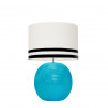 1709 -  Lamp and Svel White Linen Shade with velvet stripes (56cm height)