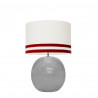 1709 -  Lamp and Svel White Linen Shade with velvet stripes (56cm height)