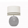 1709 -  Lamp and Svel White Linen Shade with velvet stripes (56cm height)