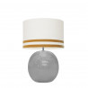 1709 -  Lamp and Svel White Linen Shade with velvet stripes (56cm height)