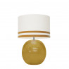 1709 -  Lamp and Svel White Linen Shade with velvet stripes (56cm height)