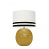 1709 -  Lamp and Svel White Linen Shade with velvet stripes (56cm height)