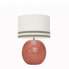 1709 -  Lamp and Svel White Linen Shade with velvet stripes (56cm height)