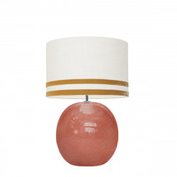 1709 -  Lamp and Svel White Linen Shade with velvet stripes (56cm height)