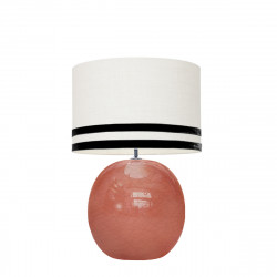 1709 -  Lamp and Svel White Linen Shade with velvet stripes (56cm height)