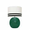 1709 -  Lamp and Svel White Linen Shade with velvet stripes (56cm height)