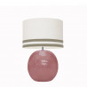 1709 -  Lamp and Svel White Linen Shade with velvet stripes (56cm height)