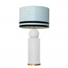 1837 - Lamp and Linen Light Saffron Blue, velvet, gold base (77cm height).