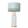 1837 - Lamp and Linen Light Saffron Blue, velvet, gold base (77cm height).