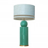 1837 - Lamp and Linen Light Saffron Blue, velvet, gold base (77cm height).