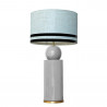 1837 - Lamp and Linen Light Saffron Blue, velvet, gold base (77cm height).