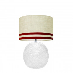 1709 -  Lamp and Svel Toasted Linen Shade with velvet stripes (56cm height)