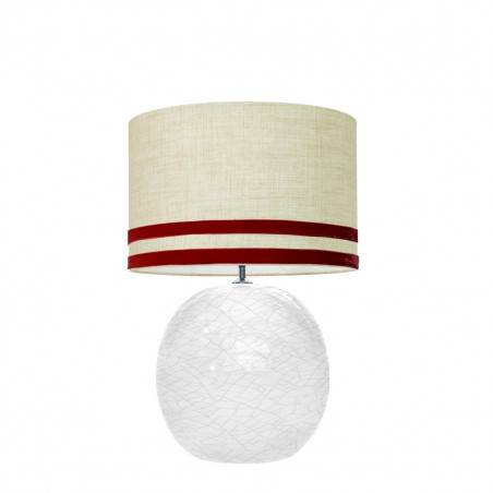 1709 - Lamp and Svel Toasted Linen Shade with velvet stripes (56cm height)
